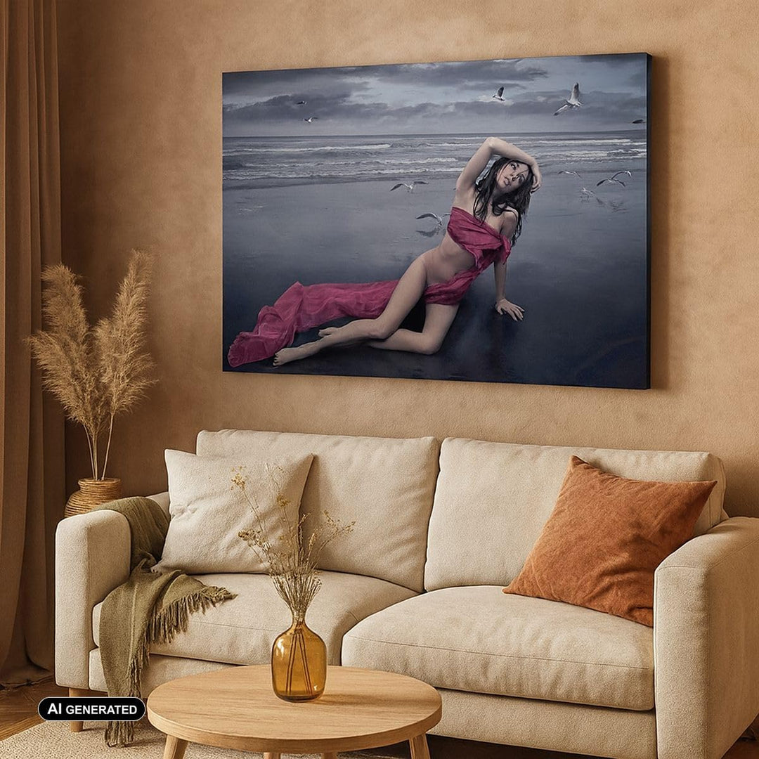 ARTTOR Bilder auf Leinwand Modell Möwe Vogel Natur Leinwandbild 70x50cm Wandbilder Dekoration Wohnzi