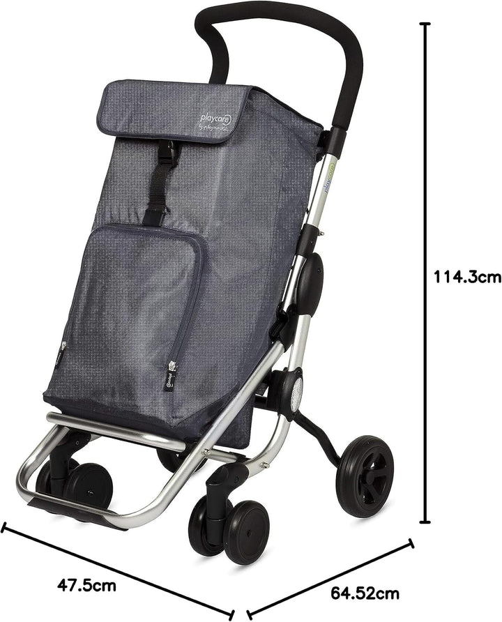 Playmarket Playcare Einkaufstrolley, faltbar, mit Lenkrollen, Grau Marengo Grau, Marengo Grau