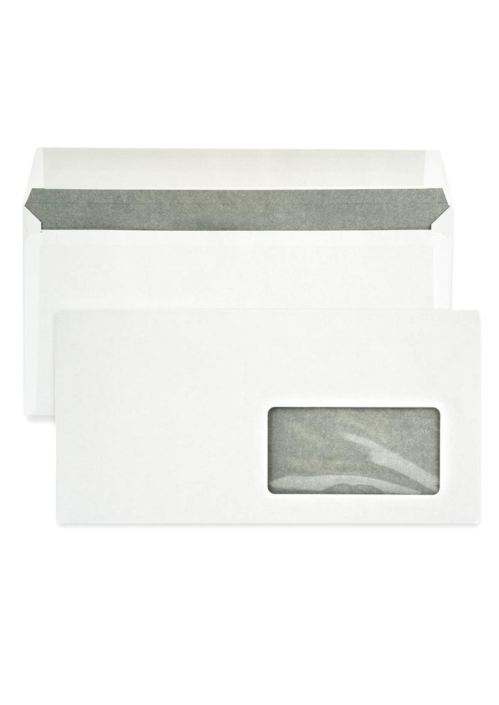 Netuno 1000 Umschläge Weiss DIN lang mit Fenster rechts haftklebend 80g | 11 x 22 cm · weisse Büroum