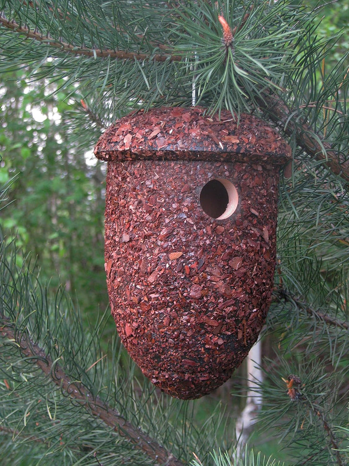 dobar® green label 37150FSC Nistkasten "Eichelform"- Höhlenbrüter-Nistkasten - Vogelkasten aus Massi