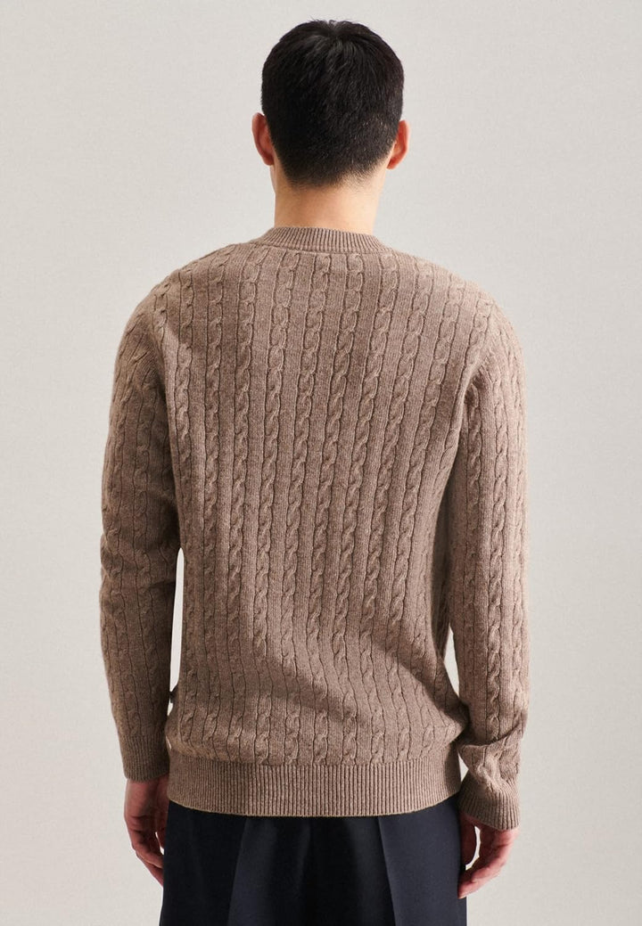 Seidensticker Herren Pullover XXL Taupe, XXL Taupe