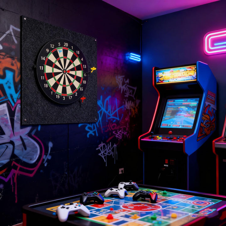 Dartboard-Wandschutz, Filz-Dartboard-Wandschutz, Selbstklebende Dartscheiben Umrandung, Gespleisst,