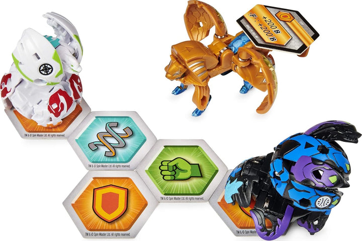 BAKUGAN Starter Pack mit 3 Armored Alliance (1 Ultra & 2 Basic Balls) inkl. Fusions-Charakteren, unt