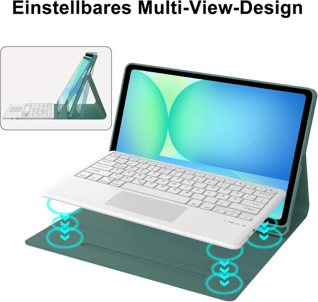 IVEOPPE Hülle mit Tastatur für Samsung Galaxy Tab S10 FE+ 13.1 Zoll Con Touchpad, Deutsches QWERTZ-L