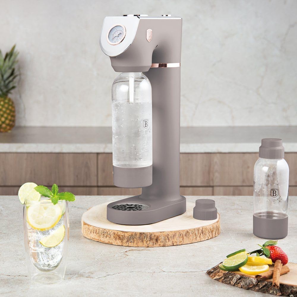 Berlinger Haus Sodabereiter SODABAR + 2 Flaschen Taupe Collection | Stilvoll, Kompakt und Umweltfreu