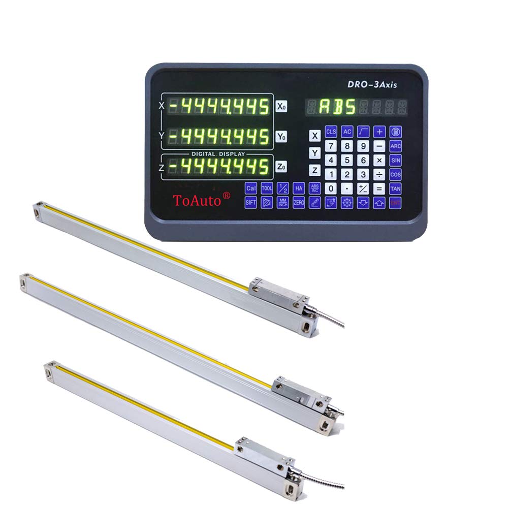 3 Achsen Digitalanzeige kit ToAuTo Digital Anzeige mit 3 Axis Linear Massstab für Mühle, Bohrmaschin