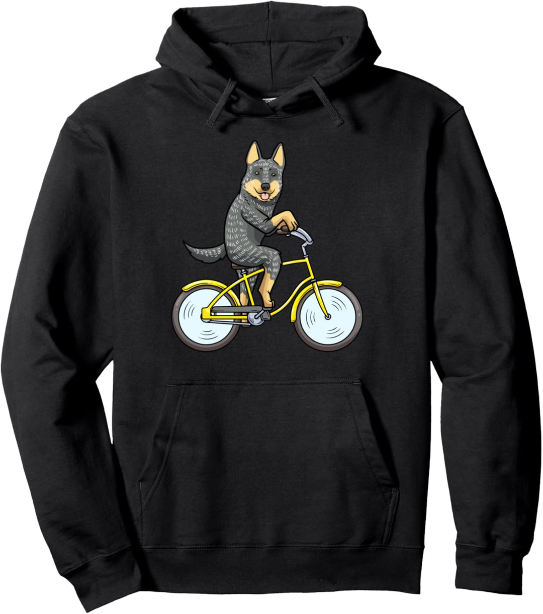 Australian Cattle Dog Hund Mit Fahrrad Pullover Hoodie