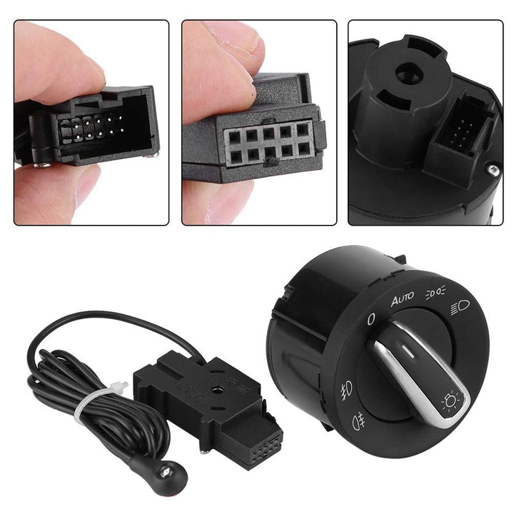 Keenso Auto Scheinwerfer Lichtschalter, Auto Scheinwerferschalter und Sensormodul Ersatz für MK5 Mk6
