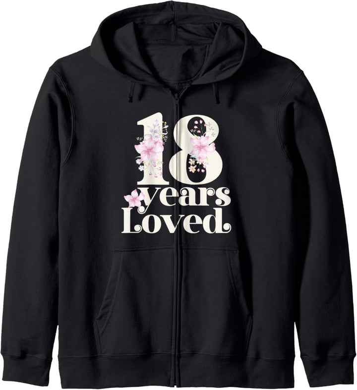 18 Years Loved for Women 18. Geburtstag Party | 18 Jahre alt Kapuzenjacke