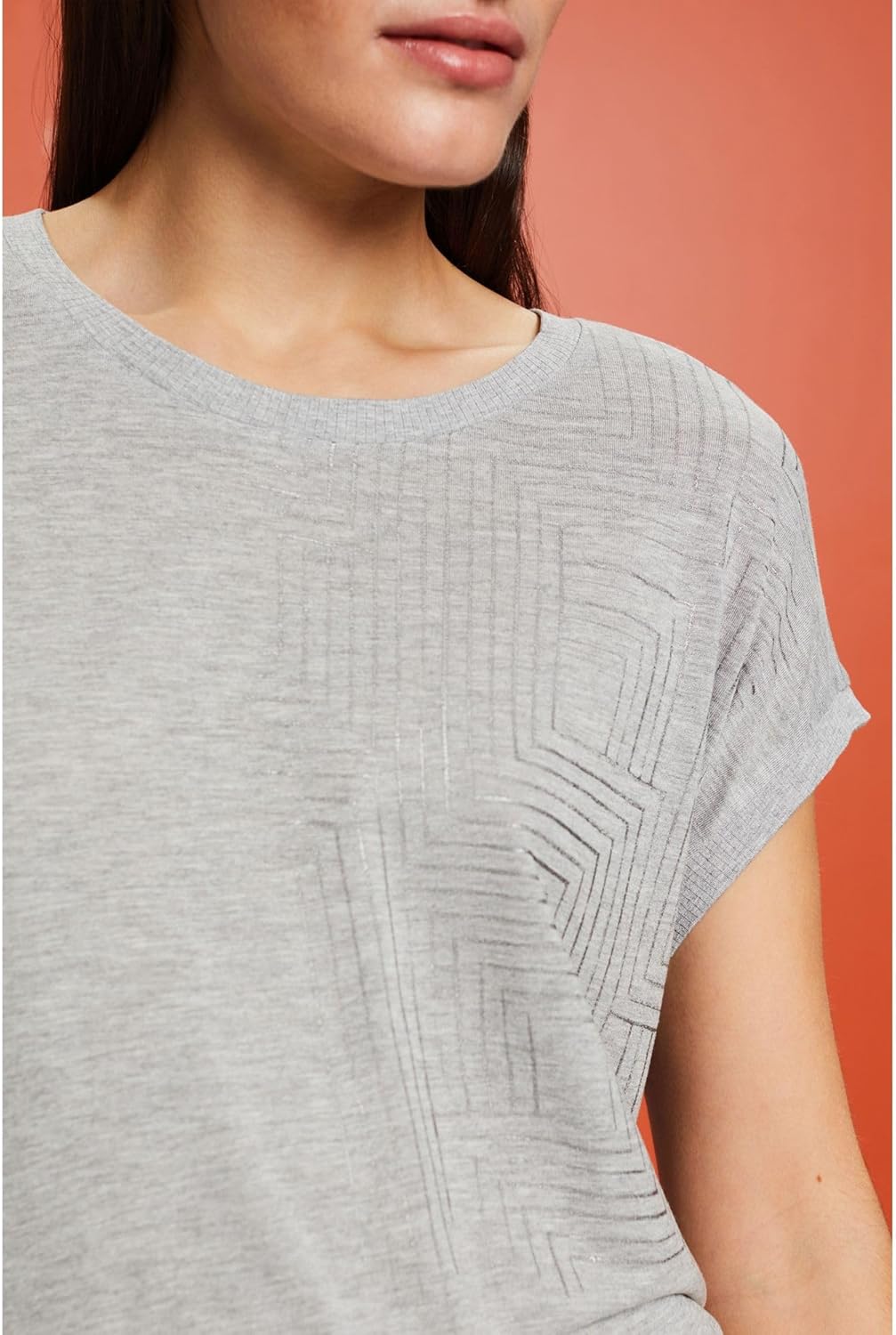 ESPRIT Jersey-T-Shirt mit Print, LENZING™ ECOVERO™ XXS 044/Light Grey 5, XXS 044/Light Grey 5