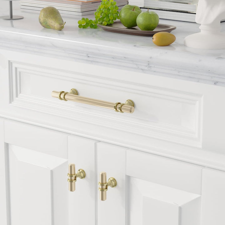 FURNIWARE 10 Stück Möbelgriff, 128mm Bohrlochabstand Möbelgriffe Schrankgriffe Küche Kabinett Griff