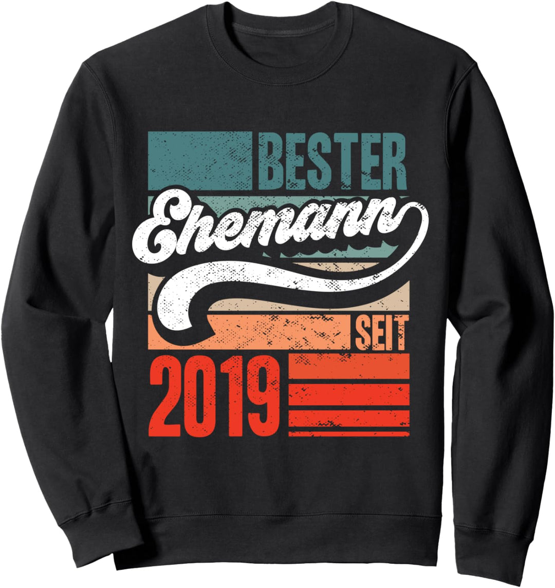 Bester Ehemann seit 2019 zum 3. Hochzeitstag Vintage Retro Sweatshirt