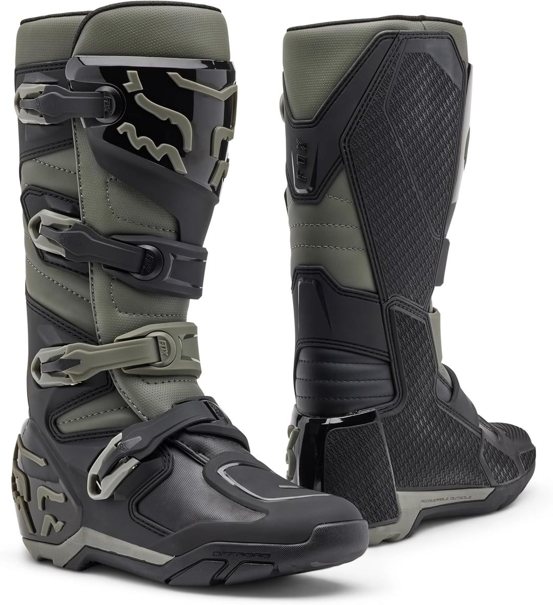 Fox Racing Unisex Comp X Motocross-stiefelStiefel 46.5 EU Grau Schwarz, 46.5 EU Grau Schwarz