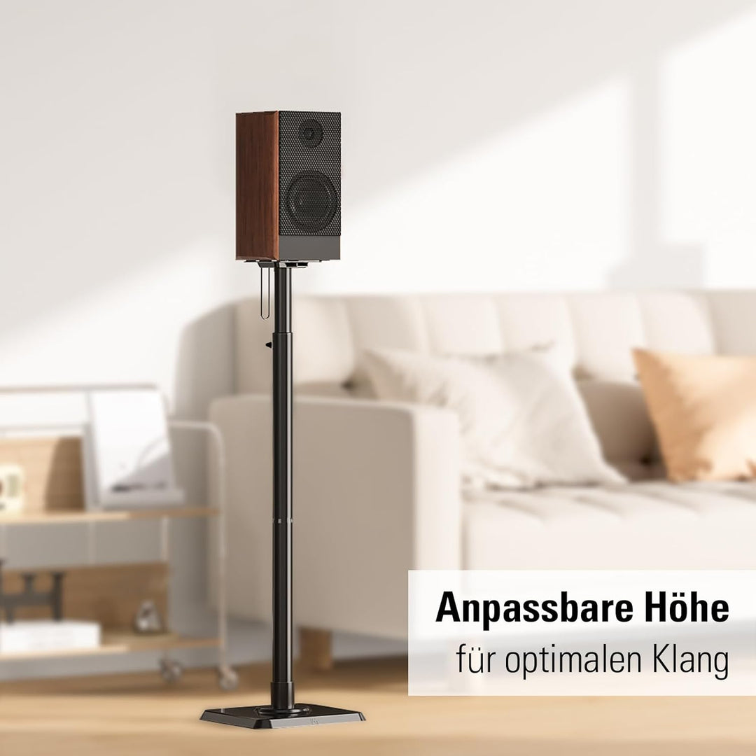Mounting Dream Einzelner Lautsprecherständer höhenverstellbar für Satelliten bis 5 kg, ein Bodenstän