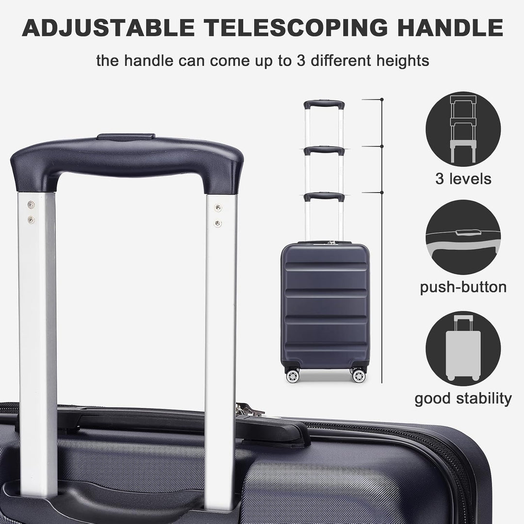 KONO Koffer Trolley Kofferset 3 Teilig Erweiterbarer Leichte Hartschalenkoffer aus ABS+PC Reisekoffe