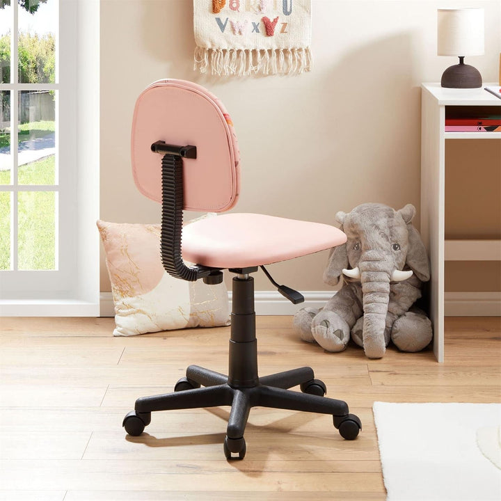 CARO-Möbel Drehstuhl Alpaca für Kinder Kunstleder in pink, Kinderschreibtischstuhl höhenverstellbar