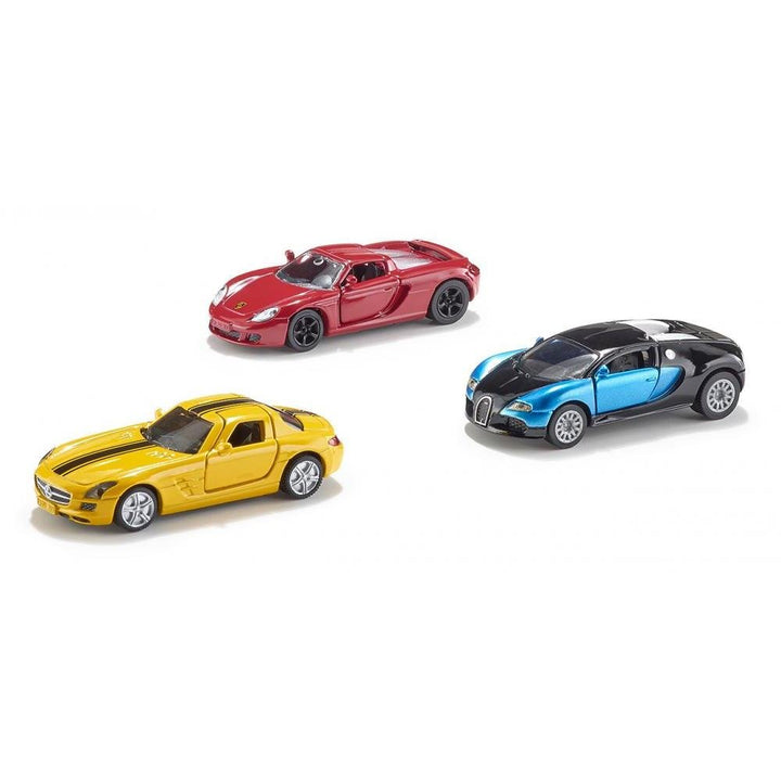 siku 6301, Geschenkset - Sportwagen, Metall/Kunststoff, Multicolor, Spielkombination, 3 Sportwagen S