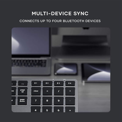 SATECHI Slim X3 Kabellose Bluetooth Tastatur - Hintergrundbeleuchtung & Ziffernblock – Multi-Device