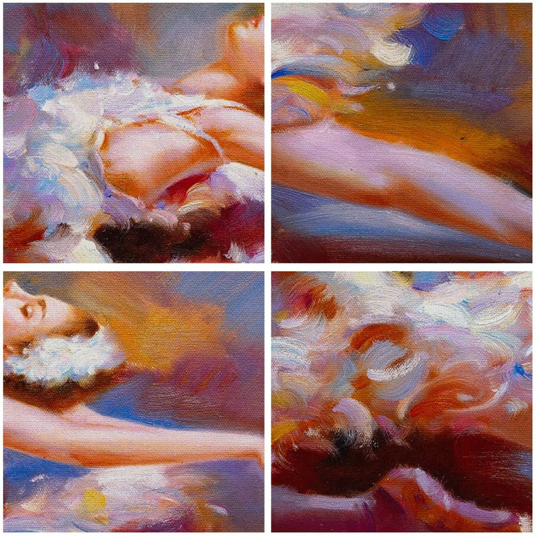 Bilder auf Leinwand Balletttänzer tanzen Leinwandbild mit Rahmen 70x50cm Wandbilder Dekoration Wohnz