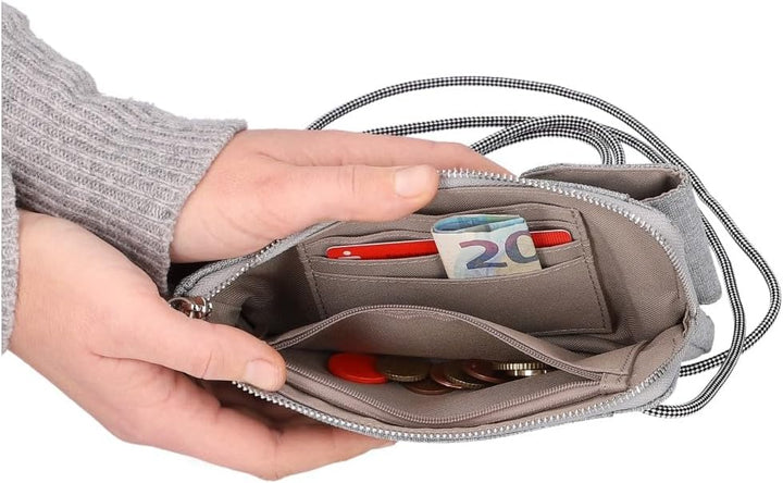 Zwei Handytasche zum Umhängen Olli OP30 Smartphone-Etui 19 x 11 cm, Kleingeldfach + 4 Kartensteckfäc