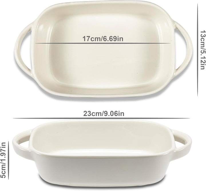 2x Auflaufform Ofenform Backform Klein aus Keramik- Ideal für 2 Personen - Auflaufform für Lasagne T