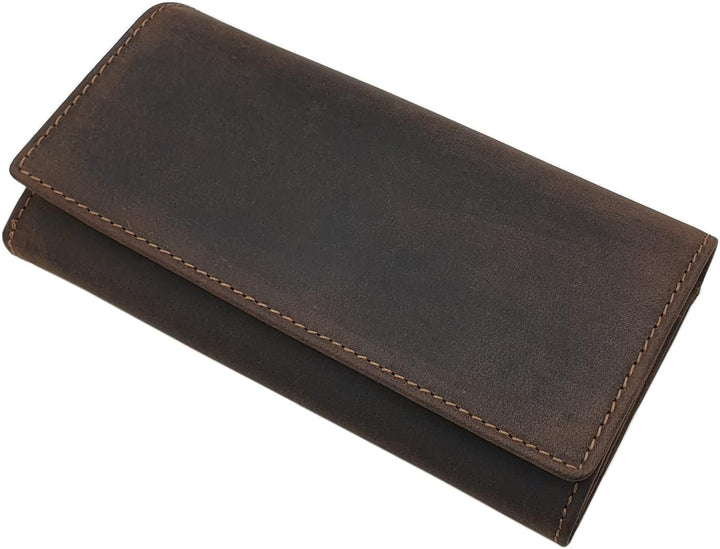 myledershop Grosse Büffel-Vollleder Damen Geldbörse/Geldbeutel/Portemonnaie/Geldtasche mit Colibri-M