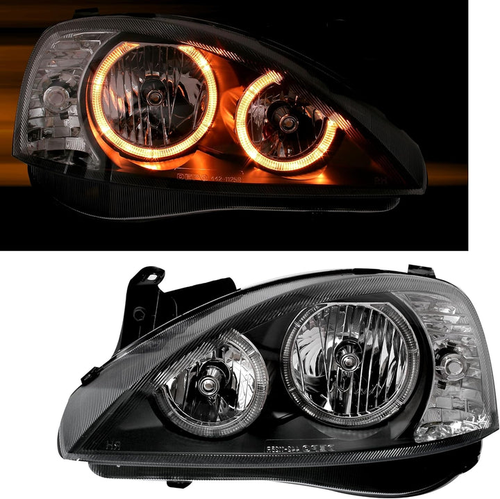 AD Tuning GmbH &amp; Co. KG DEPO Angel Eyes Scheinwerfer Klarglas Schwarz mit Standlichtringe