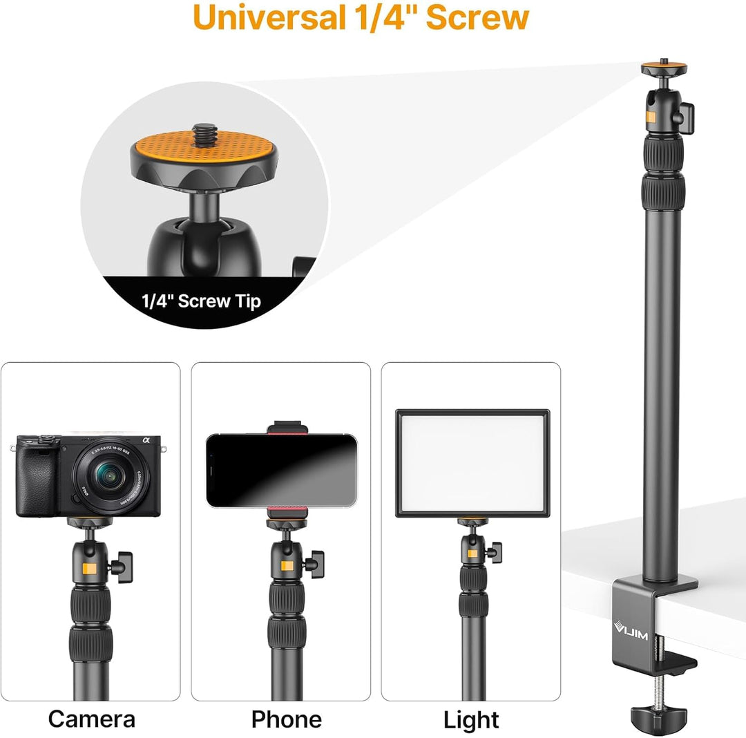Kamera Tischhalterung, ULANZI LS02 Kamera Tischstativ, 44cm-105cm Einstellbar, Overhead Stativ für S