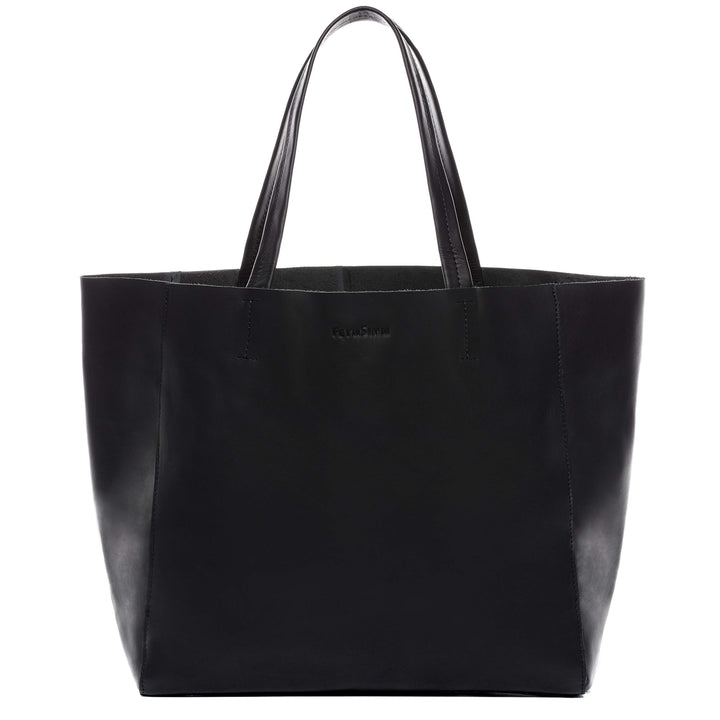 FEYNSINN BERLIN Handtasche mit langen Henkeln AURI aus Anilin-Leder I Henkeltasche XL gross für Dame