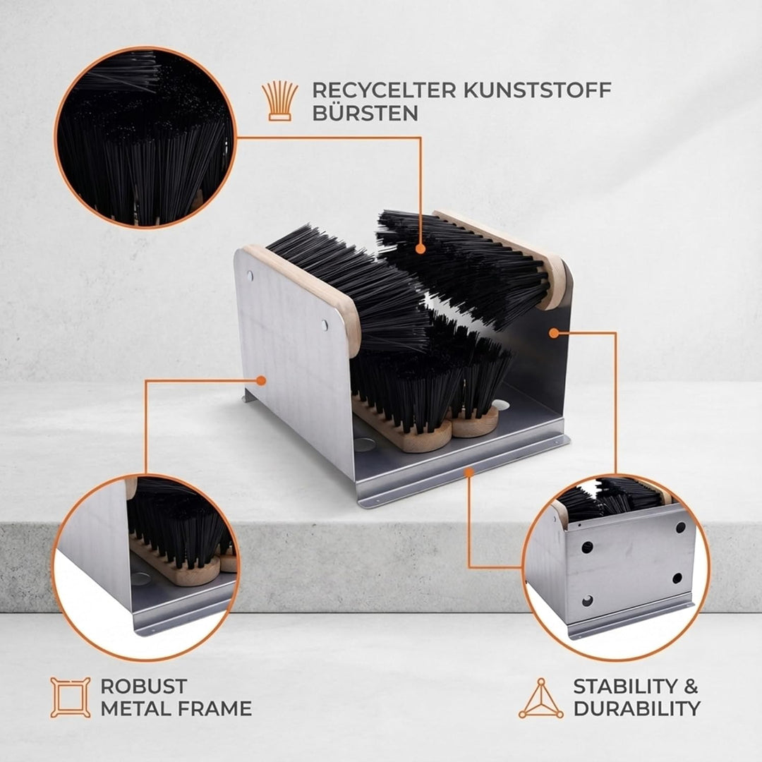 Borstelshop Schuhabstreifer mit Halterung - Fussabtreter Aussenbereich - Fussabtreter Aussen - Schuh