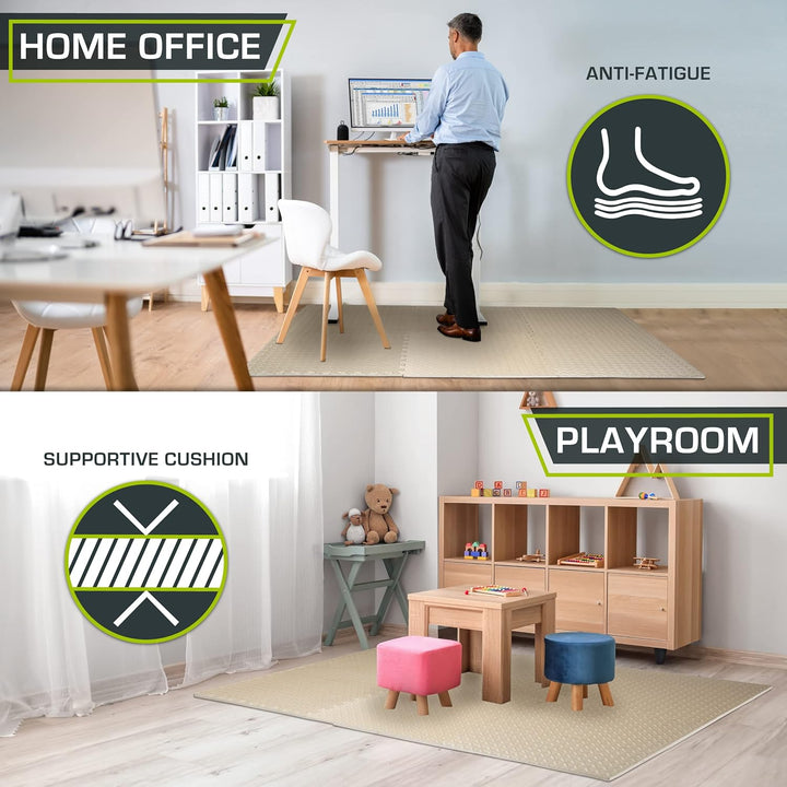 ProsourceFit Puzzle Exercise Mat ½ in, Eva Interlocking Foam Floor Tiles for Home Gym, Mat for Home