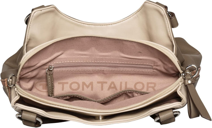 TOM TAILOR bags Jule Damen Shopper Umhängetasche ReissverschlussBraun 33 x 15 x 29,5 Mixed Taupe, 33