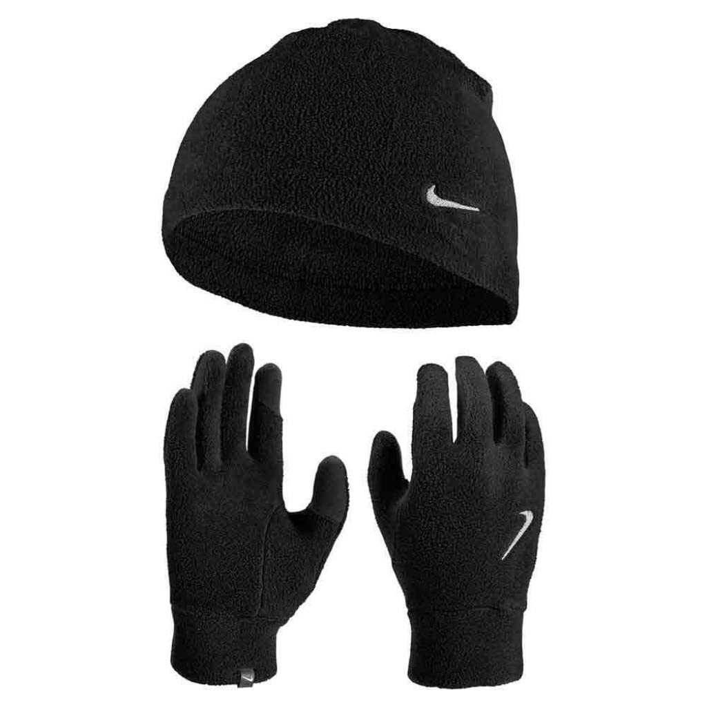 Nike Unisex – Erwachsene N.100.2579.082.2S Kappe&Handschuhe, Black/Black/Silver, OneSize