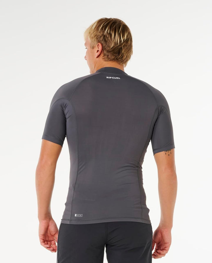 Rip Curl Herren Waves UPF 50 Performance Short Sleeve Rashguard Rash-Guard-Shirt S Anthrazitgrau 261