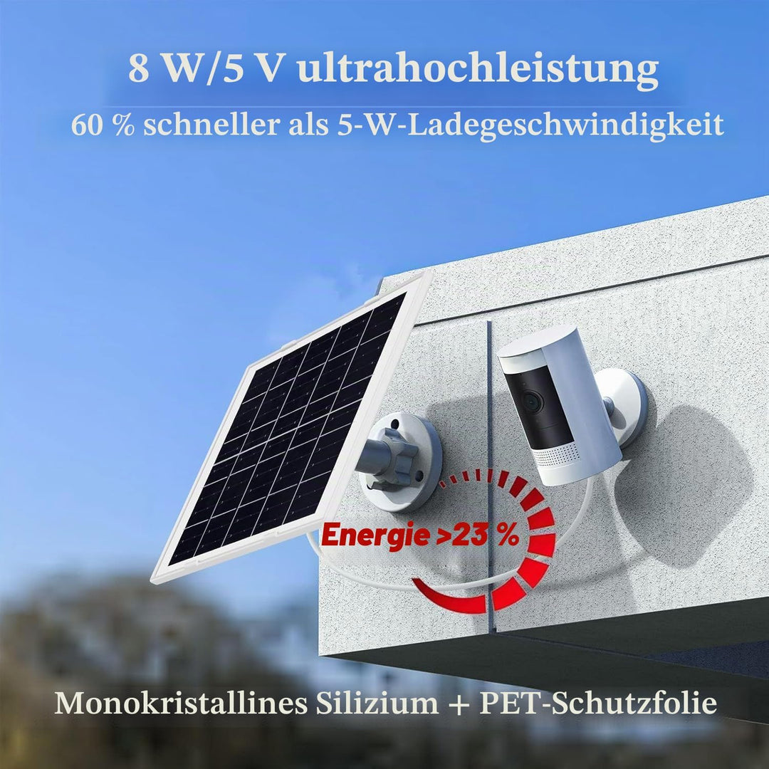 8W/5V Solarpanel, Schnellladung, integrierter Spannungsregler PCB, Schutzausrüstung, IP65 für Ring-K