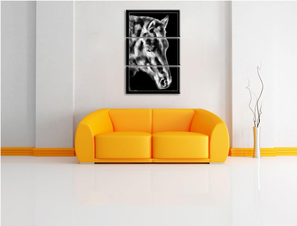 Pixxprint majestätisches Pferd als Leinwandbild/Grösse: 3 Teilig (120x80) cm/Wandbild/Kunstdruck/fer