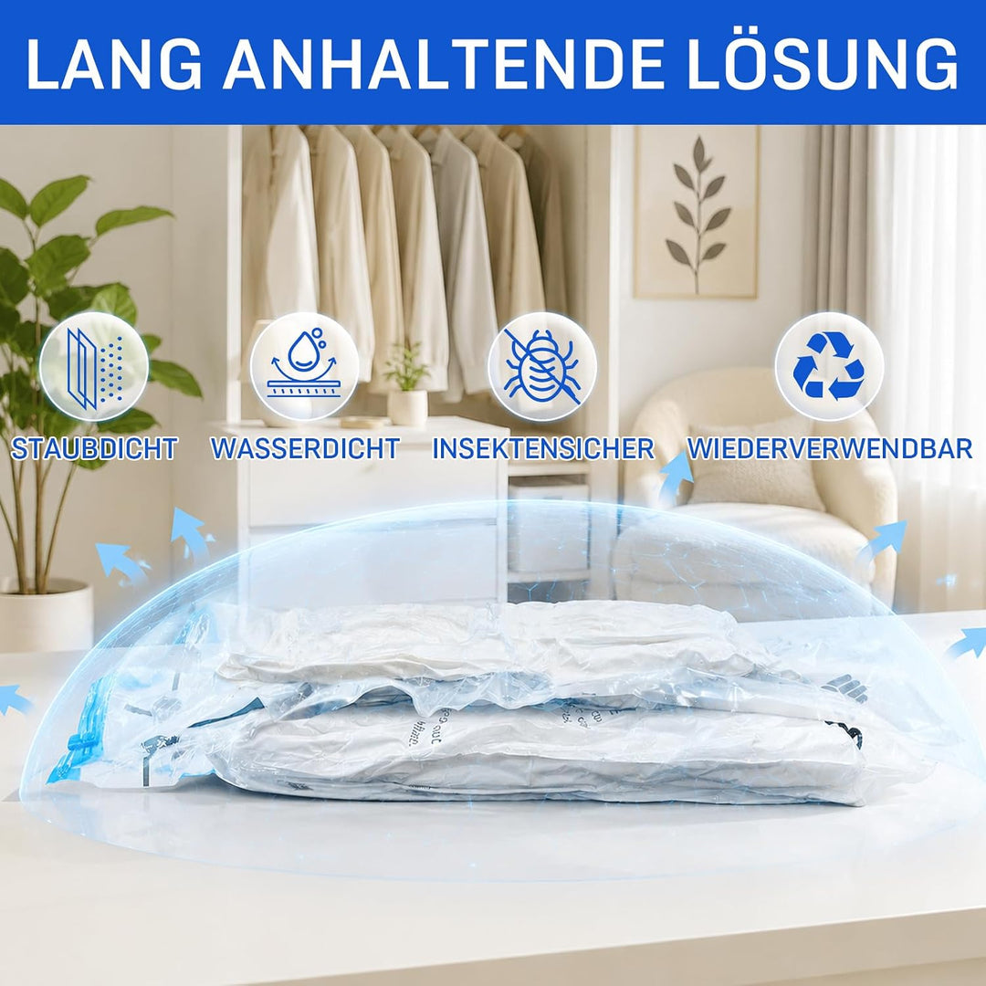 Vakuumbeutel für Kleidung Bettdecken 12 Stück, CaptainFive Vakuumierbeutel 3 Grössen (4 * 100x80cm +