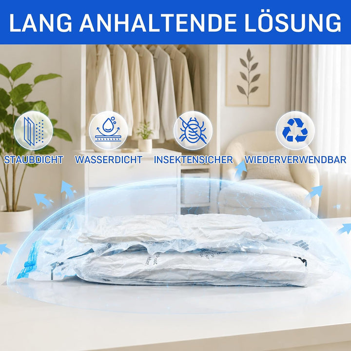 Vakuumbeutel für Kleidung Bettdecken 12 Stück, CaptainFive Vakuumierbeutel 3 Grössen (4 * 100x80cm +
