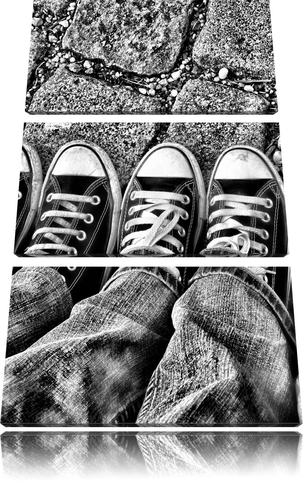 Pixxprint Trendige Schuhe als Leinwandbild/Grösse: 3 Teilig (120x80) cm/Wandbild/Kunstdruck/fertig b