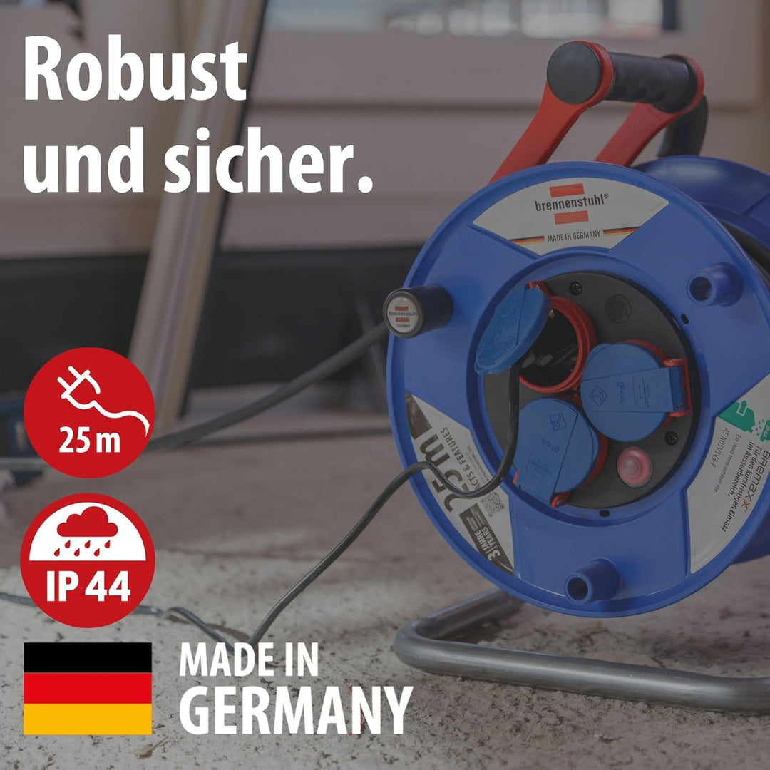 Brennenstuhl Garant IP44 Kabeltrommel (25m, Spezialkunststoff, kurzfristiger Einsatz im Aussenbereic