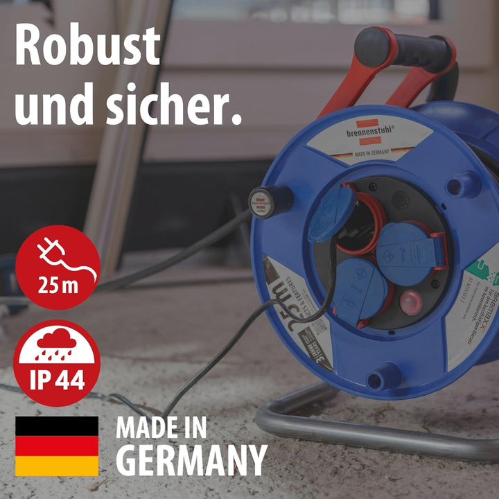Brennenstuhl Garant IP44 Kabeltrommel (25m, Spezialkunststoff, kurzfristiger Einsatz im Aussenbereic