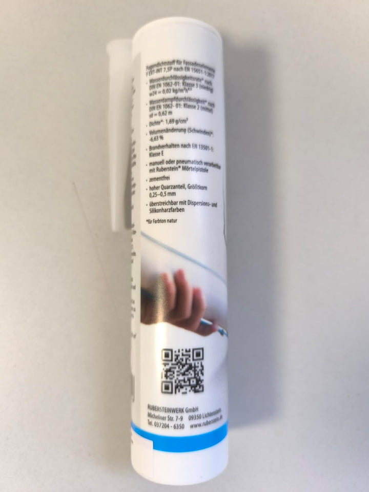 Ruberstein Fugen- und Rissspachtel anthrazit, Karton mit 3 x 310 ml Kartusche, gebrauchsfertig, Mört