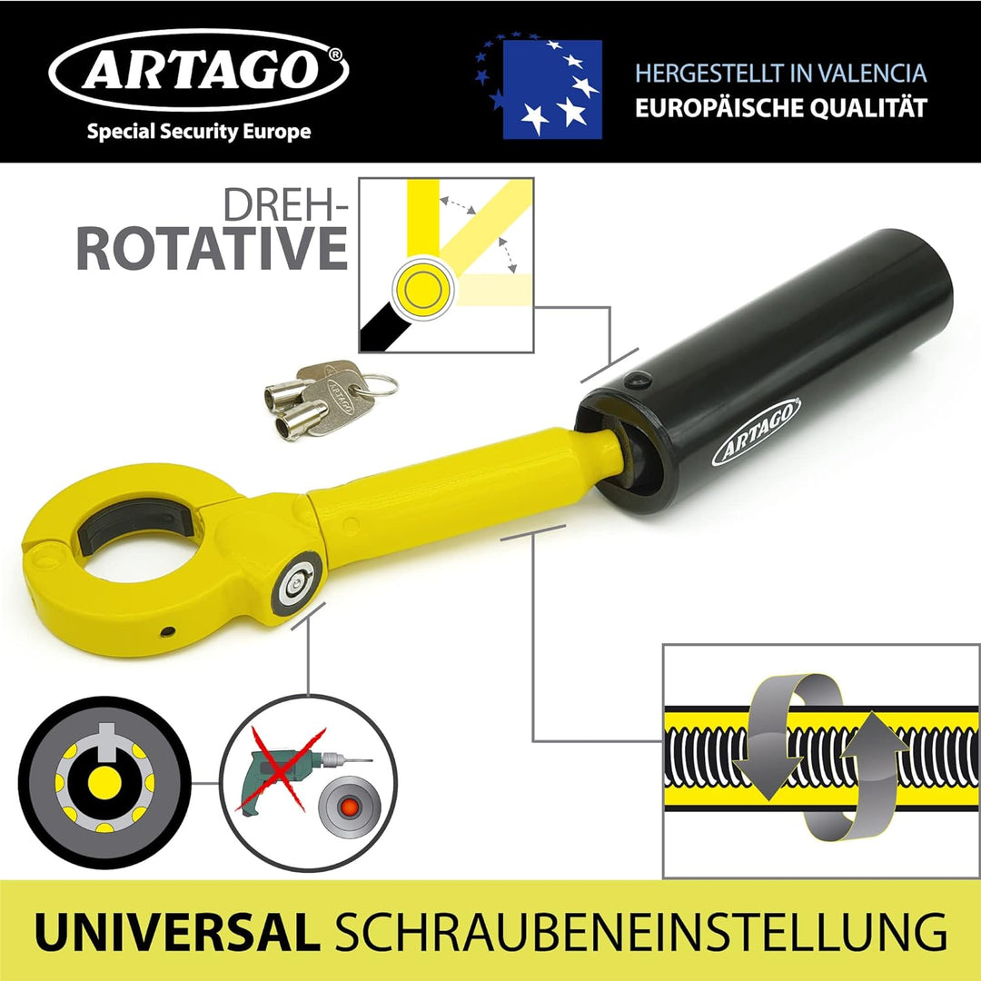 ARTAGO 862A/B Wegfahrsperre für Handbremse und Schalthebel, Diebstahlsicherung Auto