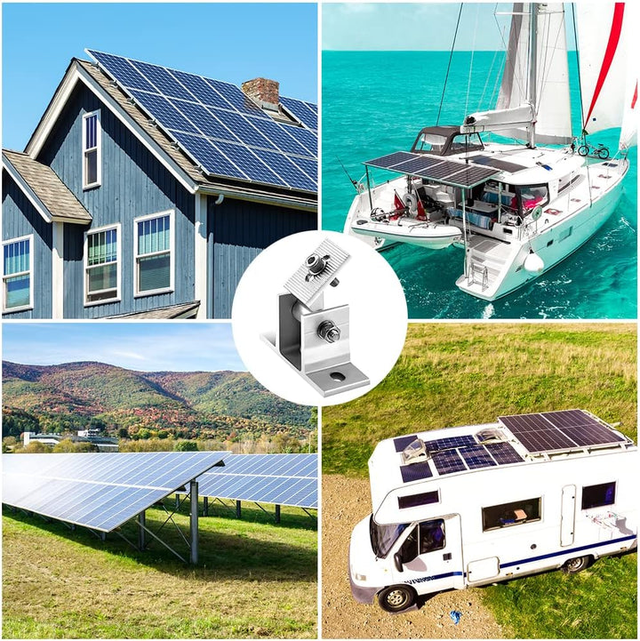 mizikuu Solarpanel Halterung Dachhaken, 4 Stück Befestigung Solarmodul Z- Halterung Montage Solarpan
