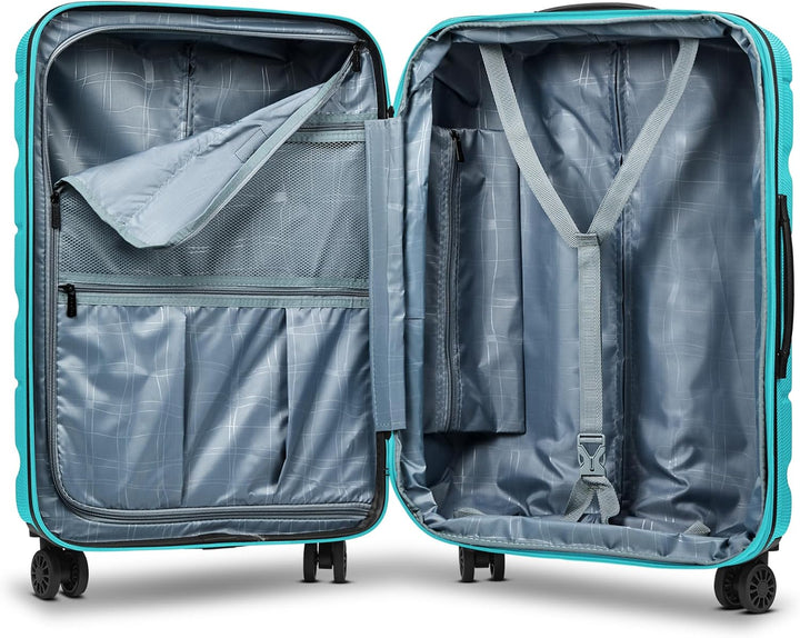 Franky Munich 4.0 Koffer Set | Trolley Hartgepäck - Handgepäck Koffer mit 4 Rollen Einer Dehnfalte,