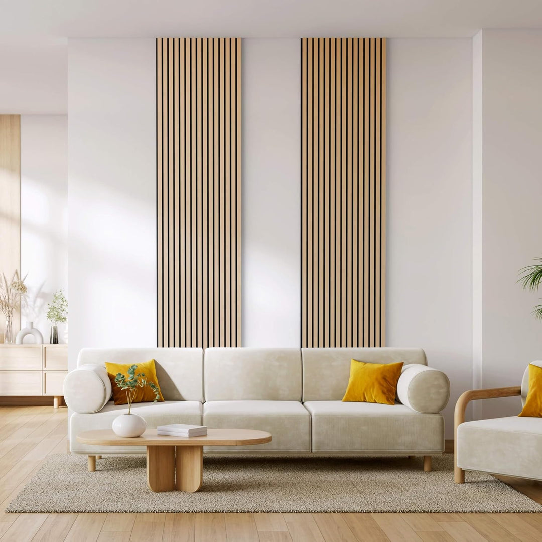 Arebos Akustikpaneele 120x60 cm | Lamellenwand in Holzoptik für Wand & Decke | modernes Wandpaneel m