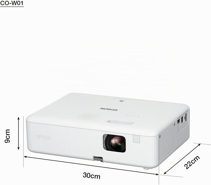 Epson CO-W01 | WXGA-Projektor, 3000 Lumen, Lange Lebensdauer von 12000 Stunden und 3LCD-Technologie,