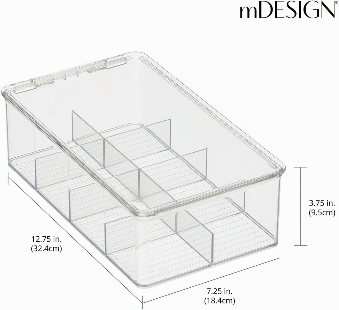 mDesign Küchen Organizer – praktische Teebox mit Deckel für Küche und Speisekammer – Aufbewahrungsbo
