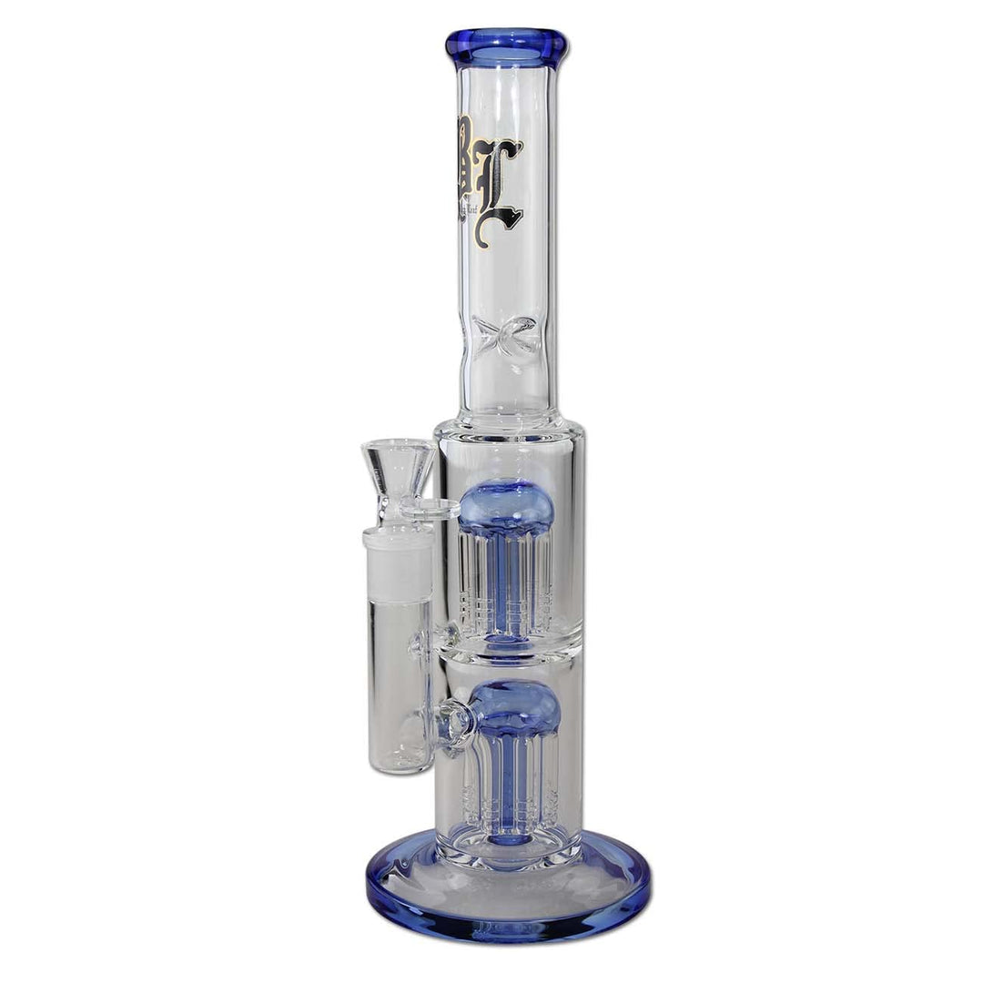 Black Leaf | Icebong 2x 8-Arm Baumperkolator blau| aus Borosilikatglas | H: 355mm | ø 60/39mm| Bong