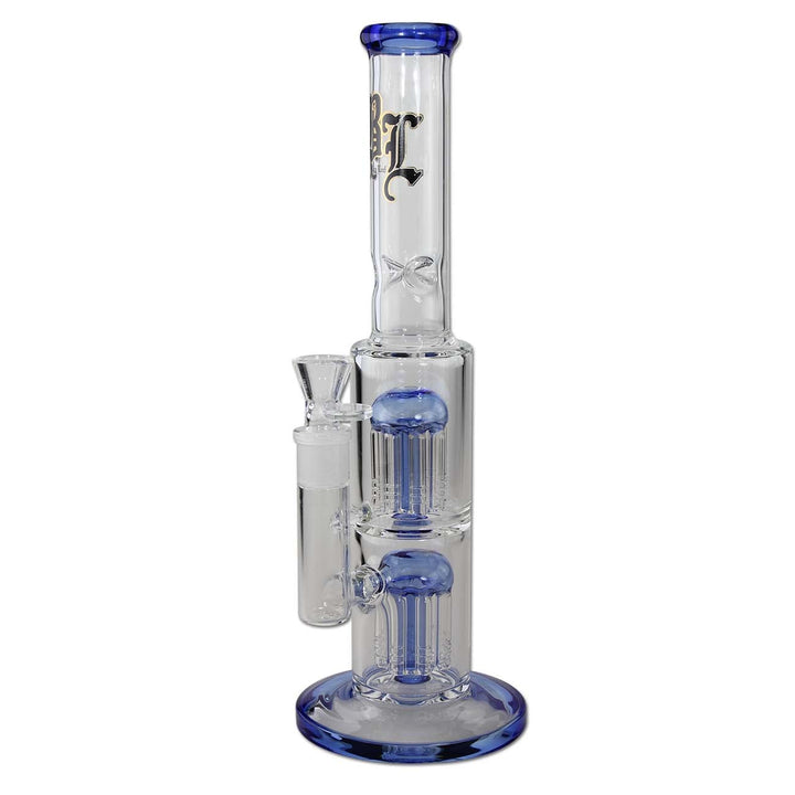 Black Leaf | Icebong 2x 8-Arm Baumperkolator blau| aus Borosilikatglas | H: 355mm | ø 60/39mm| Bong
